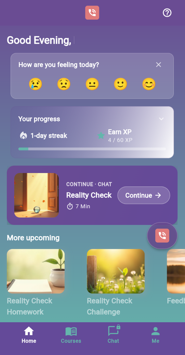 SayNow app: home screen showing today's lesson and progress